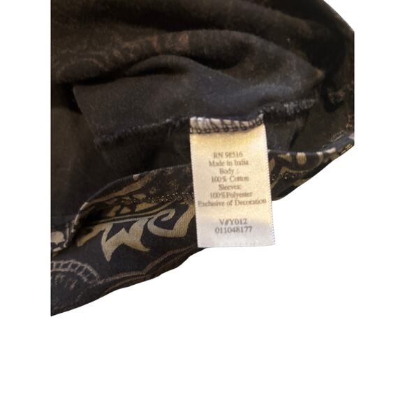 Vintage Y2K Coldwater Creek Dark Paisley Embellished & Sheer Sleeves - Size S - Picture 4 of 4